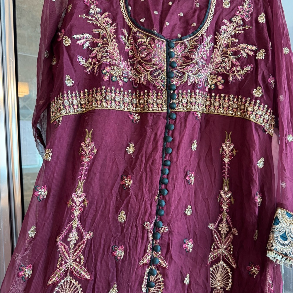 Heavy bridal sapphire branded designer Pakistani dress